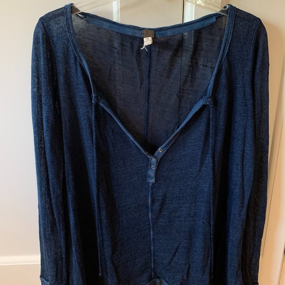 Blue long sleeved tee, size large